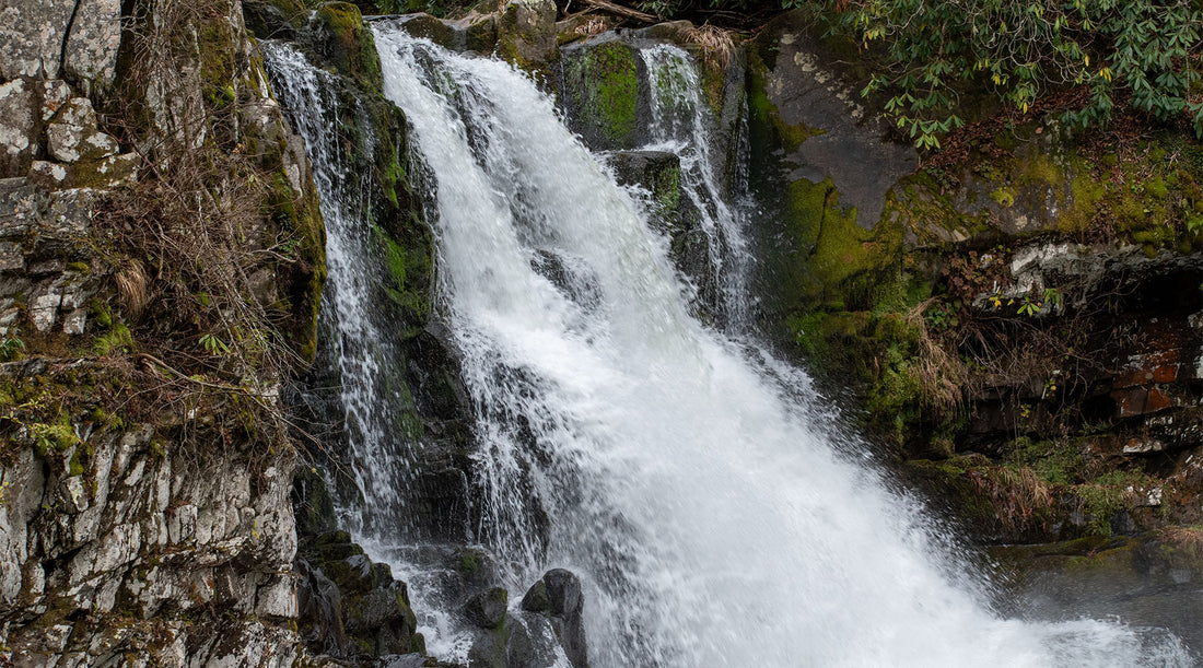 Abrams Falls waterfall in the Great Smoky Mountains National Park.