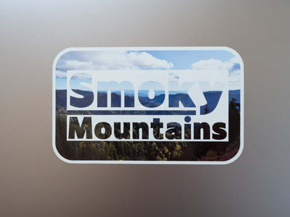 Great Smoky Mountains National Park Sticker 5.5" x 5.5" that Incorporates Picture of Mount Le Conte