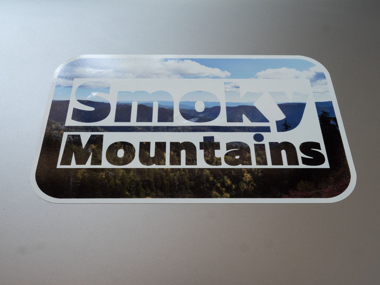 Great Smoky Mountains National Park Sticker 5.5" x 5.5" that Incorporates Picture of Mount Le Conte