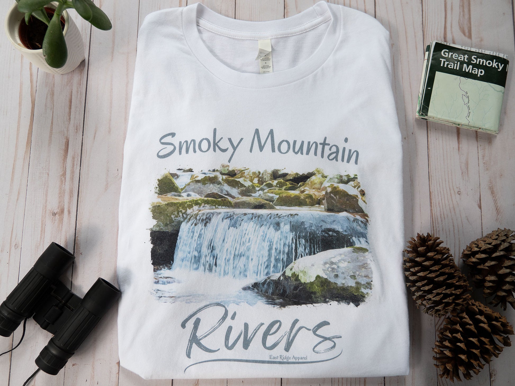 Smoky Mountain Rivers T-Shirt inspired by the Great Smoky Mountain National Park by East Ridge Apparel. 