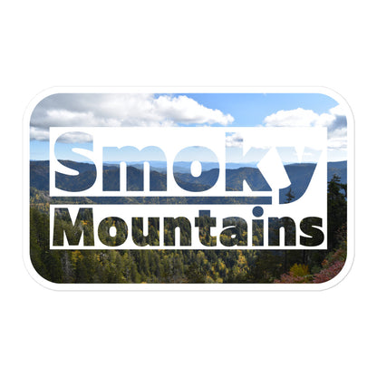 Great Smoky Mountains National Park Sticker 5.5" x 5.5" that Incorporates Picture of Mount Le Conte